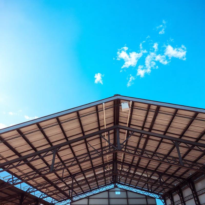 Steel Roof Framework Structural steel roof framework welded for a commercial building in Basseterre